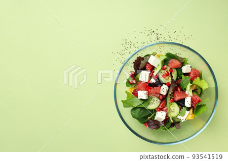 Concept of tasty food, salad with red orange, space for text 93541519