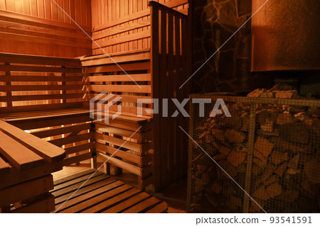Empty modern and comfortable sauna for relax Empty modern and comfortable sauna for relax 93541591