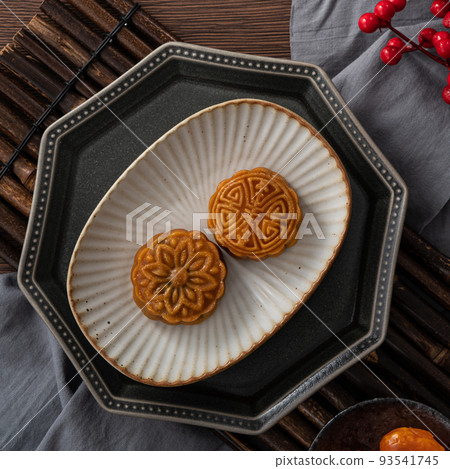 mid-autumn festival moon cake festival top view Mid-Autumn Festival Moon cake げっぺい 93541745