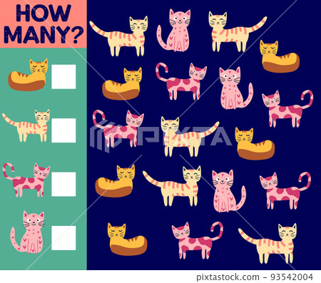 How many Cat, game for children. printable worksheet How many Cat, game for children. printable worksheet 93542004