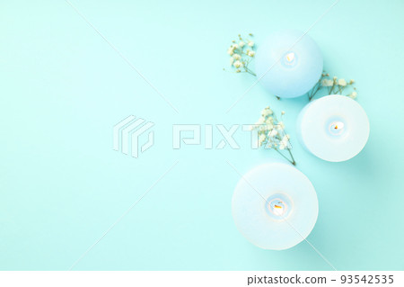 Concept of relaxation with aroma candles, space for text Concept of relaxation with aroma candles, space for text 93542535