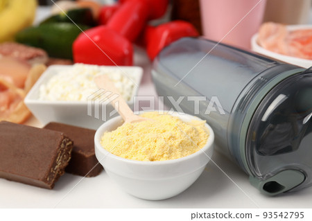 Concept of sports or fitness nutrition, close up Concept of sports or fitness nutrition, close up 93542795
