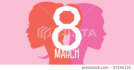 8 march two woman profiles 93544130