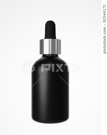 Cosmetic serum black dropper bottle 3D render, care product packaging Cosmetic serum black dropper bottle 3D render, care product packaging 93544172