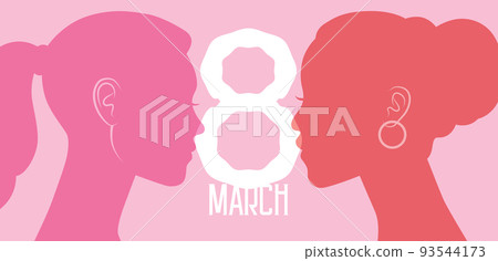 8 march two women profiles face to face 8 march two women profiles face to face 93544173