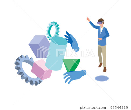 一個戴著vr護目鏡創造的人 93544319