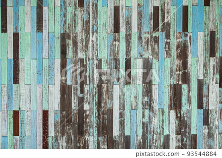 The surface of an old wood floor for background, plywood board or hardwood background The old wooden wall is a piece of wall for the background, The old wooden wall surface which is both gray and blue 93544884