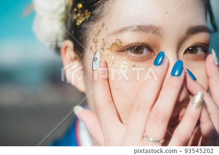 Woman with kimono hairstyle 93545202