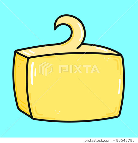 Cute funny butter. Vector hand drawn cartoon kawaii character illustration icon. Isolated on blue background. Butter character concept Cute funny butter. Vector hand drawn cartoon kawaii character illustration icon. Isolated on blue background. Butter character concept 93545793
