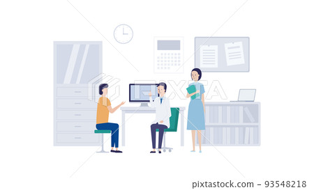 檢查室病人、醫生和護士的插圖素材 檢查室病人、醫生和護士的插圖素材 93548218