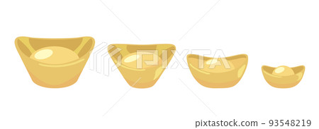 Different types and sizes gold chinese sycee ingot set 93548219