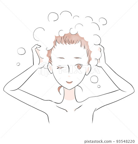 Woman washing her hair (watercolor style) 93548220
