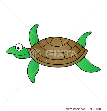 cute of turtle on cartoon version 93548816