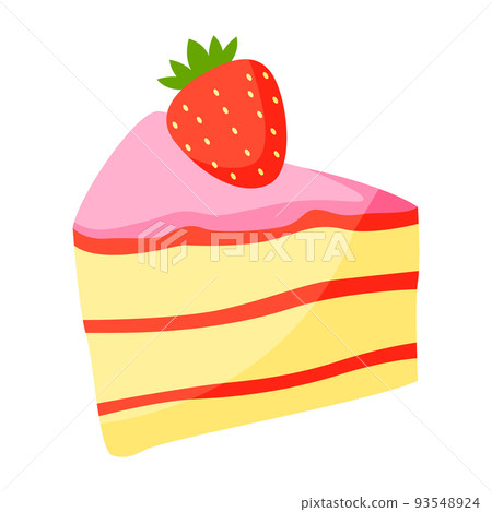 cute food of strawberry cake on cartoon version cute food of strawberry cake on cartoon version 93548924