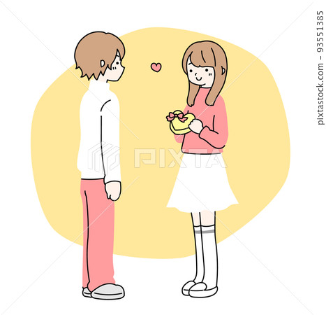 男人和女人的情人節插圖巧克力 93551385