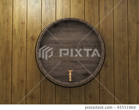 wooden oak barrel in wine cellar wooden oak barrel in wine cellar 93551968