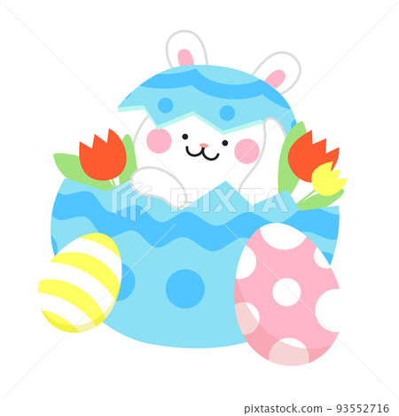 Easter bunny in an egg shell - Stock Illustration [93552716] - PIXTA