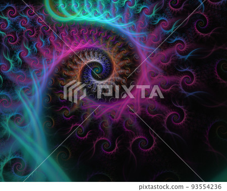 Digital fractal art. 3d rendering. 93554236