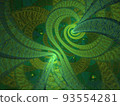 Aabstract neon swirling light rays multicolored. 93554281