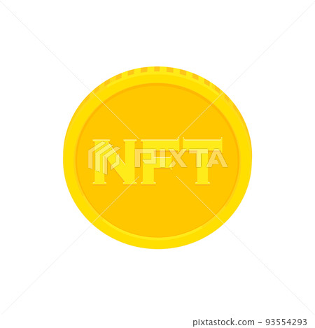 Coin engraved with NFT (non-fungible token)-image material for virtual currency and block chain 93554293
