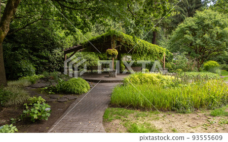 Sendall Gardens in a modern suburban city park. Summer season. Sendall Gardens in a modern suburban city park. Summer season. 93555609