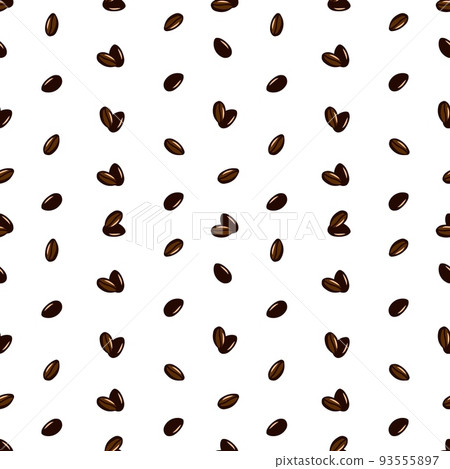 Seamless pattern with coffee beans. Dark brown color. Seed of plant. Seamless pattern with coffee beans. Dark brown color. Seed of plant. 93555897