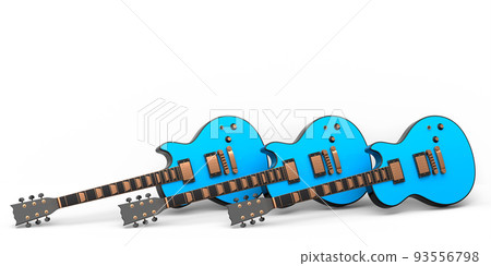 Set of electric acoustic guitar isolated on white background. 93556798