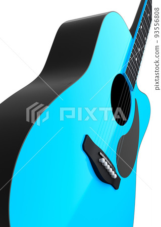 Close-up of acoustic guitar isolated on white background. 93556808