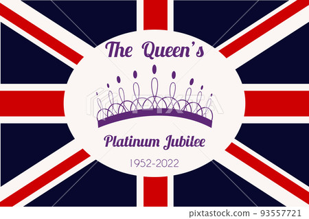 The Queen s Platinum Jubilee celebration. Crown on the colorful background. Vector illustration for social networks, banners, web design 93557721
