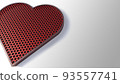 A 3d rendering image of heart sign made from steel and steel wire mesh. 93557741