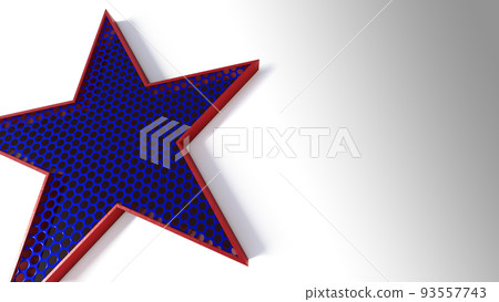A 3d rendering image of star made from steel and wire mesh. A 3d rendering image of star made from steel and wire mesh. 93557743