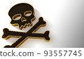 A 3d rendering image of skull made from steel and wire mesh. 93557745