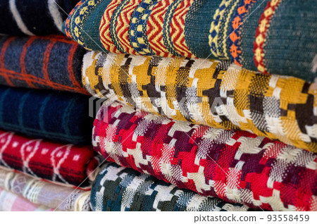Istanbul, Turkey - January 2022 textile and cloth at The Grand Bazaar 93558459