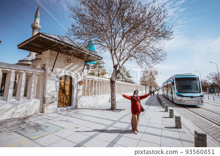 muslim mature woman smiling while having fun 93560851