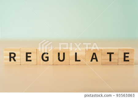 Image of regulation/adjustment｜Block written “REGULATE” 93563863