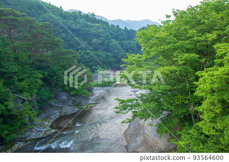 Fukiware Valley View downstream from Fukiware Bridge Early summer scenery Fukiware Valley View downstream from Fukiware Bridge Early summer scenery 93564600
