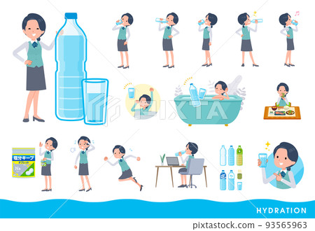 Set of clerk women drinking water 93565963