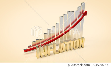The gold inflation and chart for business concept 3d rendering 93570253