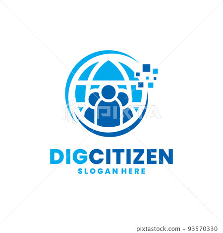 Digital Citizen logo vector. Social technology logo template design concept. Digital Citizen logo vector. Social technology logo template design concept. 93570330