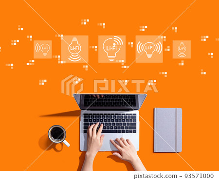 LiFi theme with person using a laptop 93571000