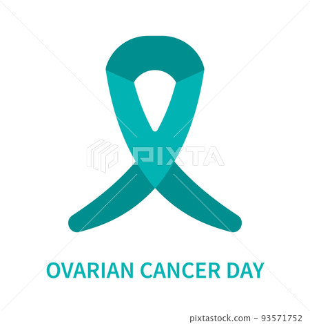 Ovarian cancer teal ribbon for awareness day 93571752