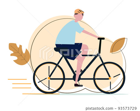 Child cycling in autumn Boy riding a bicycle Background transparent illustration Child cycling in autumn Boy riding a bicycle Background transparent illustration 93573729