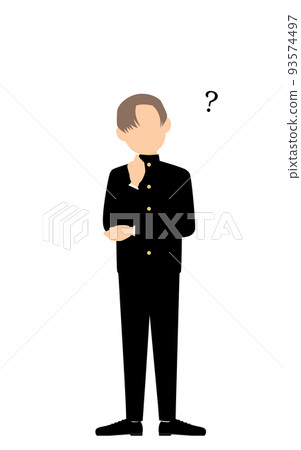 一個穿校服的男學生有一個問題 一個穿校服的男學生有一個問題 93574497