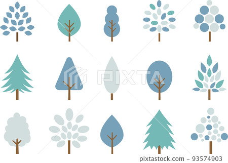 Tree icon set winter 93574903
