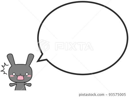 一隻驚訝的上半身兔和一個簡單的圓形氣球 93575005