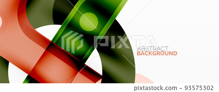 Minimalist geometric abstract background. Lines, circles with shadow effects composition wallpaper design Minimalist geometric abstract background. Lines, circles with shadow effects composition wallpaper design 93575302