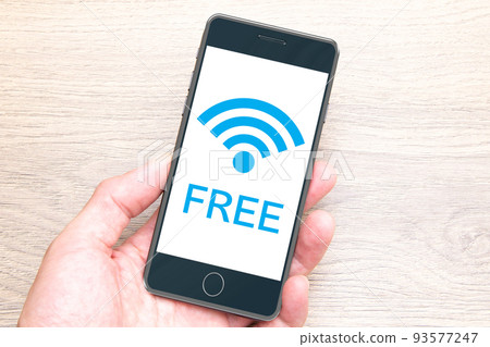 智能手機和WIFI圖標　 93577247