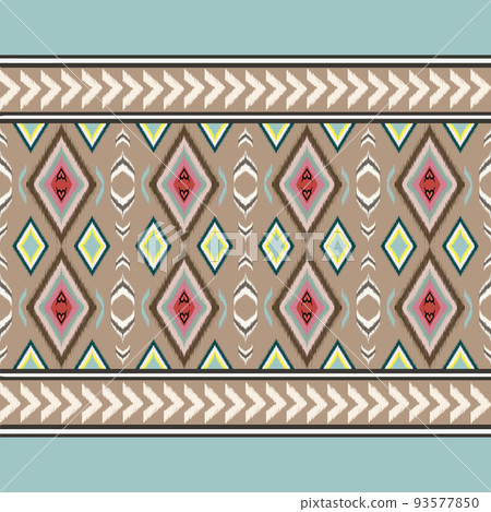 fabric ikat seamless pattern geometric ethnic traditional embroidery style.Design for background carpet wallpaper clothing wrapping Batik fabric illustration embroidery style fabric ikat seamless pattern geometric ethnic traditional embroidery style.Design for background carpet wallpaper clothing wrapping Batik fabric illustration embroidery style 93577850