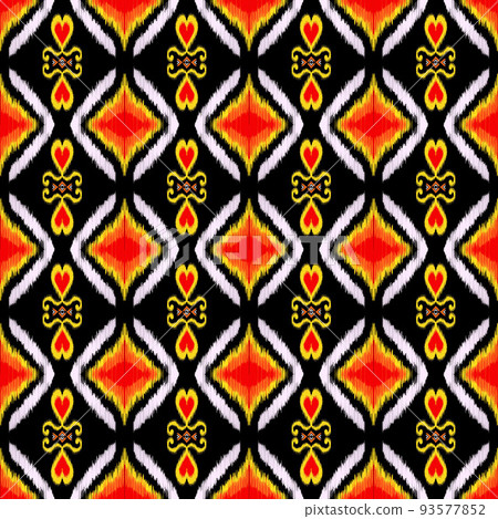 fabric ikat seamless pattern geometric ethnic traditional embroidery style.Design for background carpet wallpaper clothing wrapping Batik fabric illustration embroidery style fabric ikat seamless pattern geometric ethnic traditional embroidery style.Design for background carpet wallpaper clothing wrapping Batik fabric illustration embroidery style 93577852
