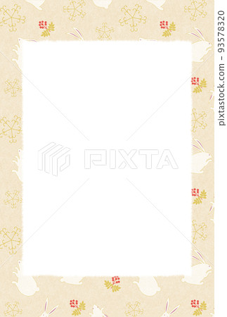 2023年新年賀卡雪兔和紅果 93578320